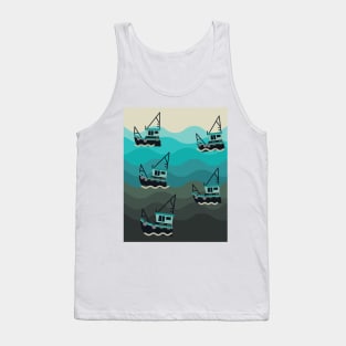 Nautical fishing pattern Tank Top